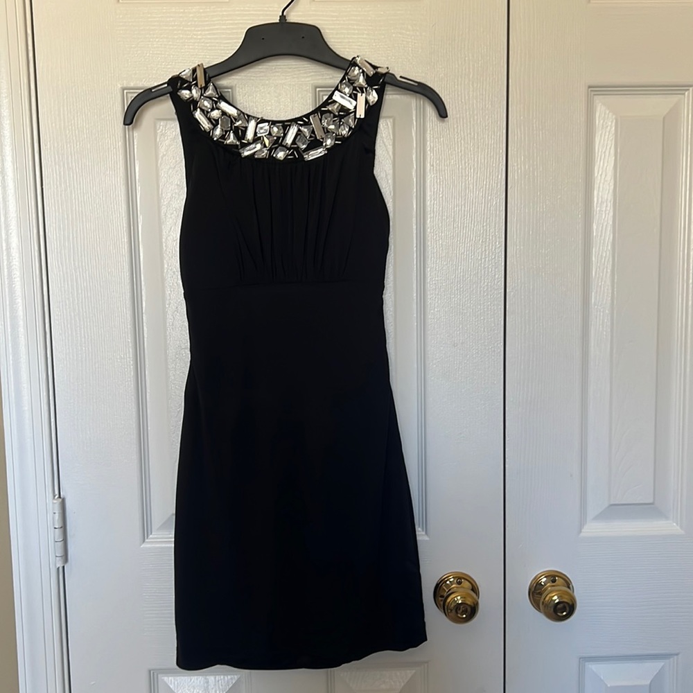 Rhinestone backless party dress